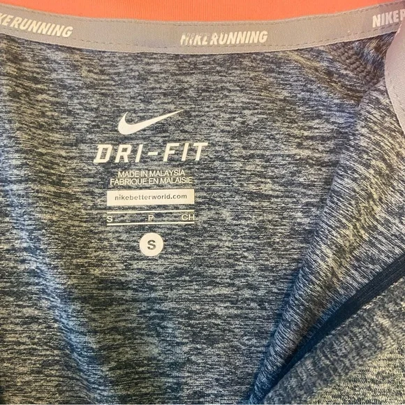 Nike Gray and Orange ladies Sz S 3/4 zip running dry fit - Picture 3 of 11